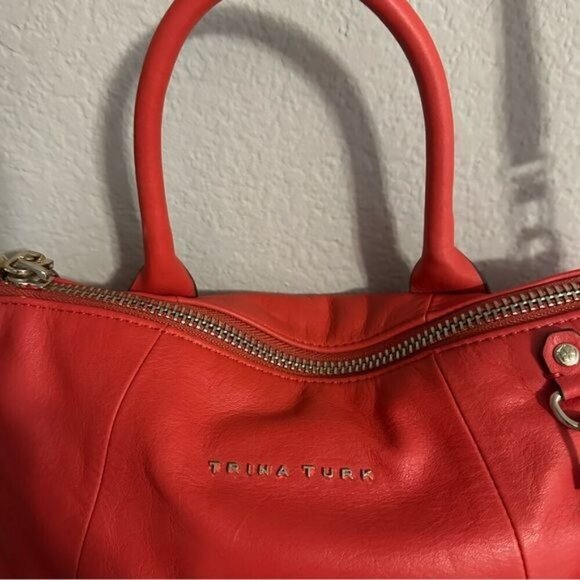 Trina Turk Red Saratoga Small Convertible Satchel - Picture 5 of 14
